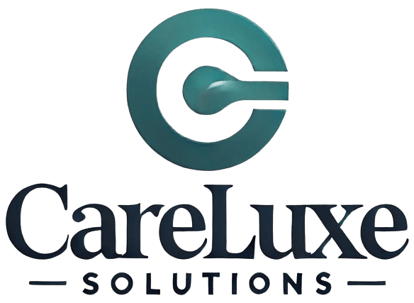 A logo of carelux solutions